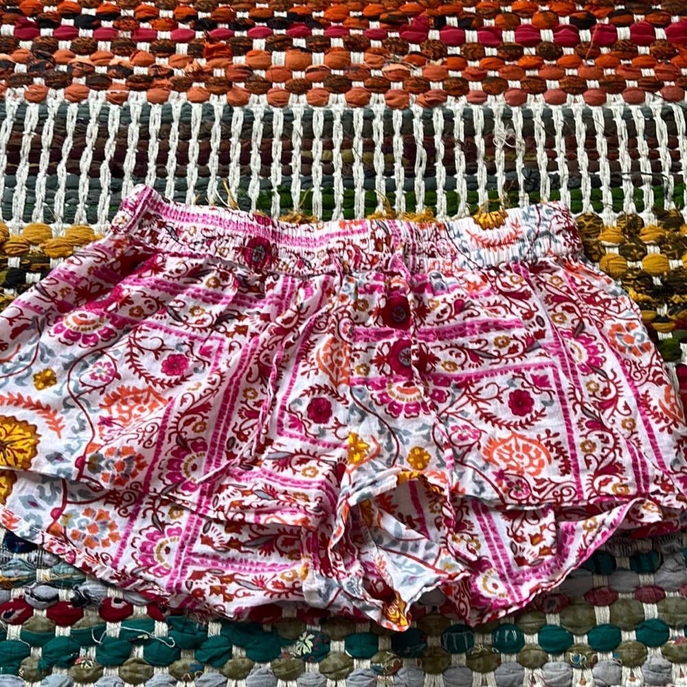 Floral dressy shorts/ bathing suit cover